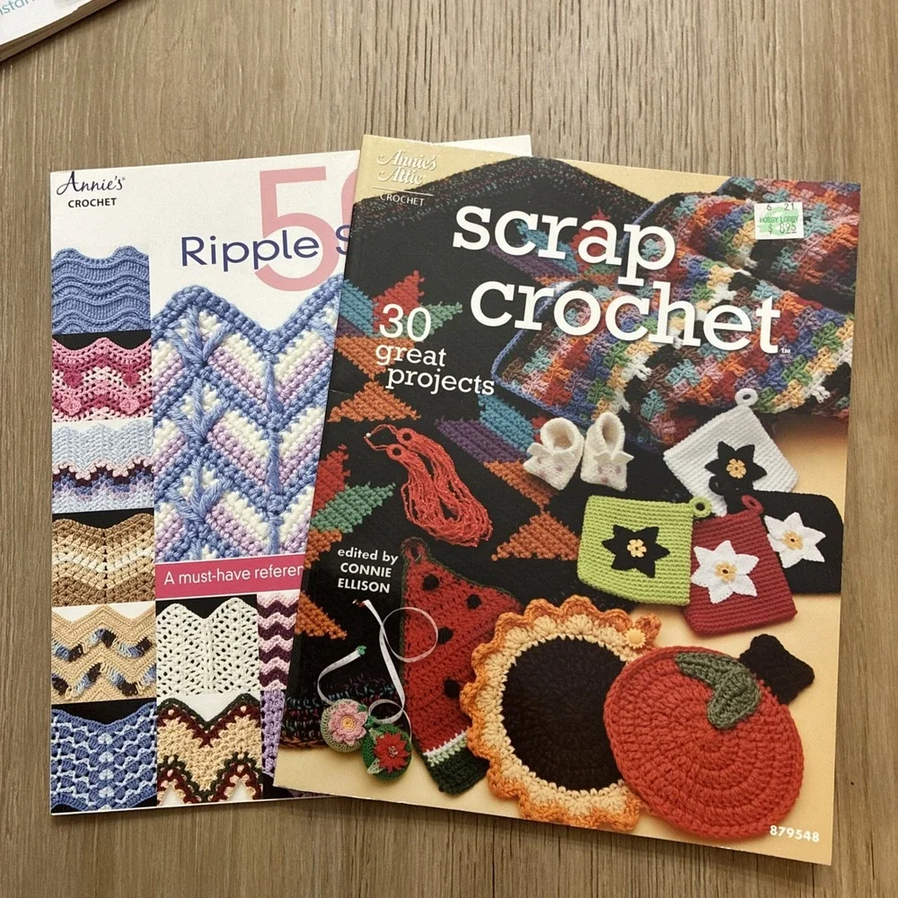 Annie's Crochet 50 Ripple Stitches & Scrap Crochet Books